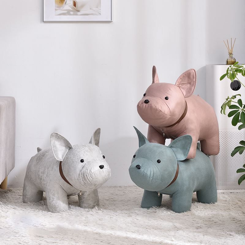 Fabric Pouf Solid Color Animal Shape Stain Resistant Modern Pouf Ottoman