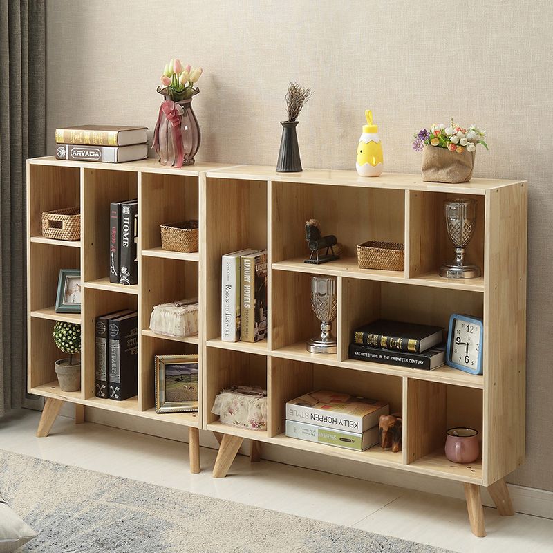 Modern Style Standard Bookcase Wooden Closed Back Bookshelf for Home Office