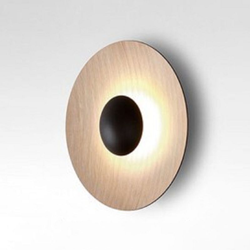 Postmodern Iron Wall Light Circle Shape LED Wall Lamp with Metal Shade for Bedroom