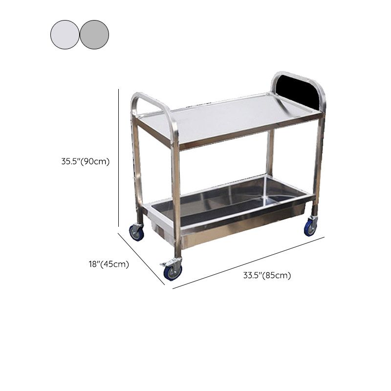 Modern Kitchen Trolley Metal Open Storage Kitchen Trolley in Silver