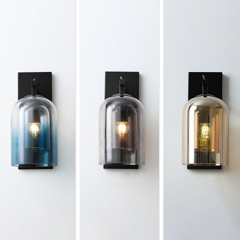 Glass Shaded Wall Sconce Lighting Simplicity Style Wall Mount Lighting for Bedroom