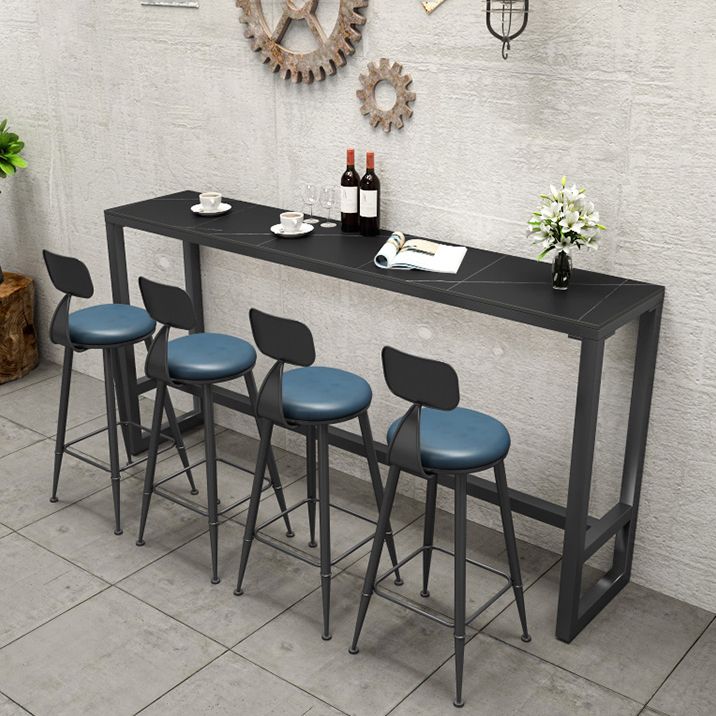 Contemporary Faux Leather Counter Stools Metal Bar Stools for Home Use