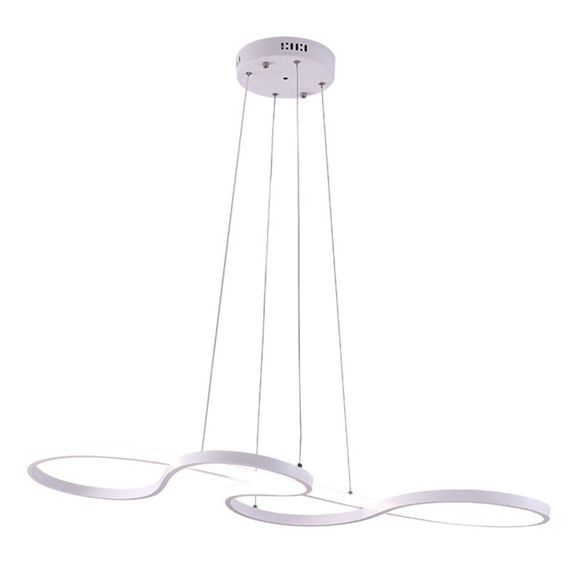 Silicone Linear LED Pendant Light in Modern Concise Style Aluminium Indoor Hanging Lamp