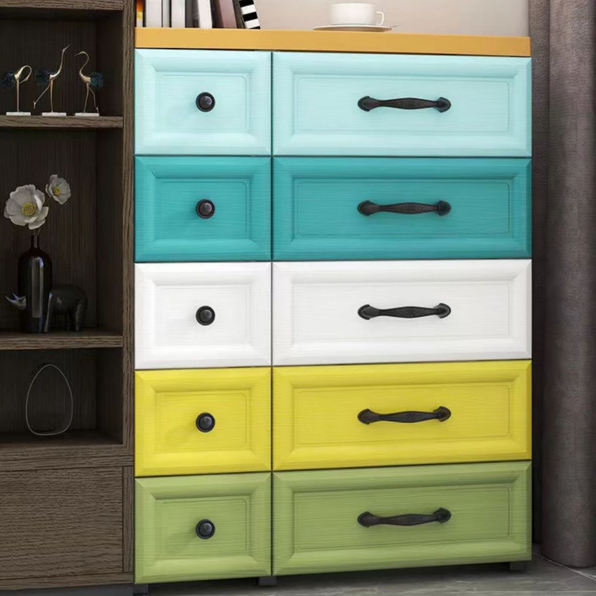 Modern Wardrobe Plastic 10-drawer Wardrobe Closet,29.53" D x 13.78" W x 39.37" H