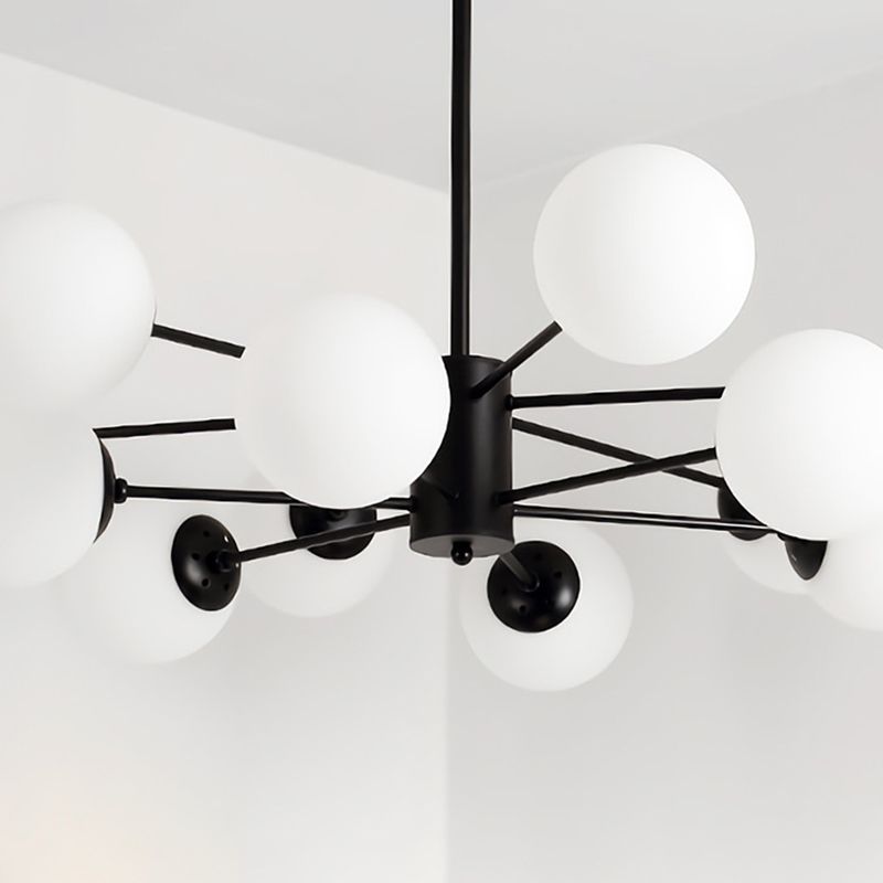 Moderne stijl kroonluchter verlichtingsbevolking bolvormige vorm glas hanglicht voor slaapkamer