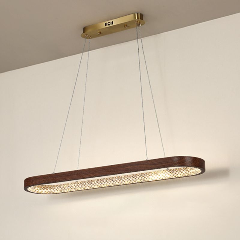 1 Light Oval Island Lights Contemporary Metal Island Pendants for Kitchen