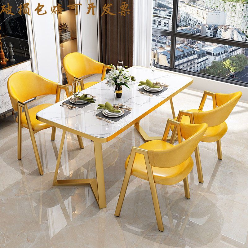 Mesa de comedor de Top White Glam White Mesa de comedor estándar para la cocina