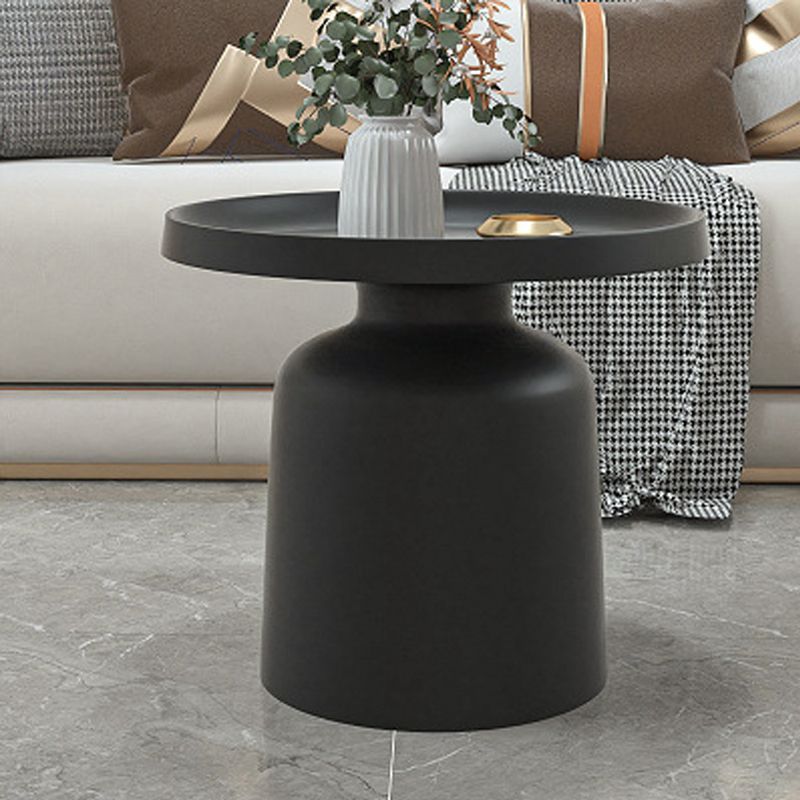 Black/White Pedestal Coffee Table Modern Marble Cocktail Table for Room