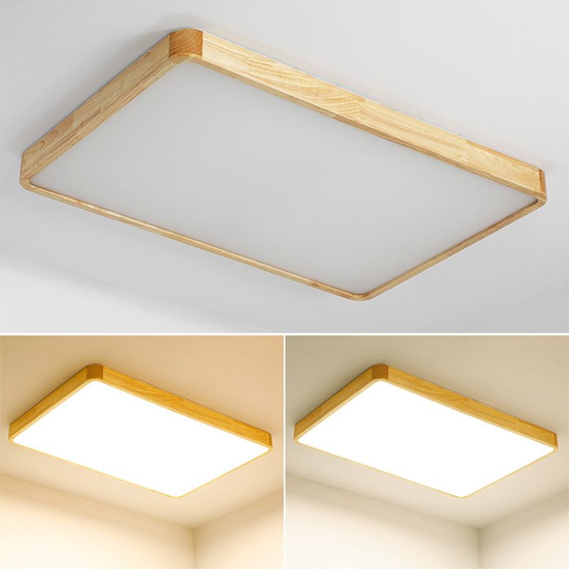 Holz 1-Licht Flush Lampe Armaturen modernen Stil Geometrische LED Flush Deckenleuchten