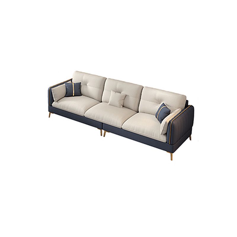 Tufted Back Faux leather Sofa Waterproof Sectional with Square Arms