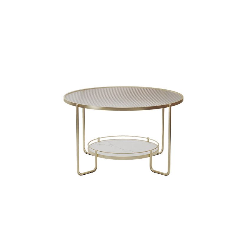 Modern 1 Single Frame Coffee Table Round Cocktail Table with Storage