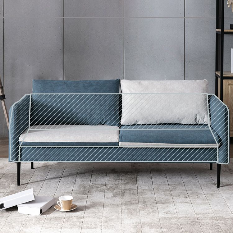 Contemporary 3- Seater 29.5 " H Faux Leather Square Arm Sofa
