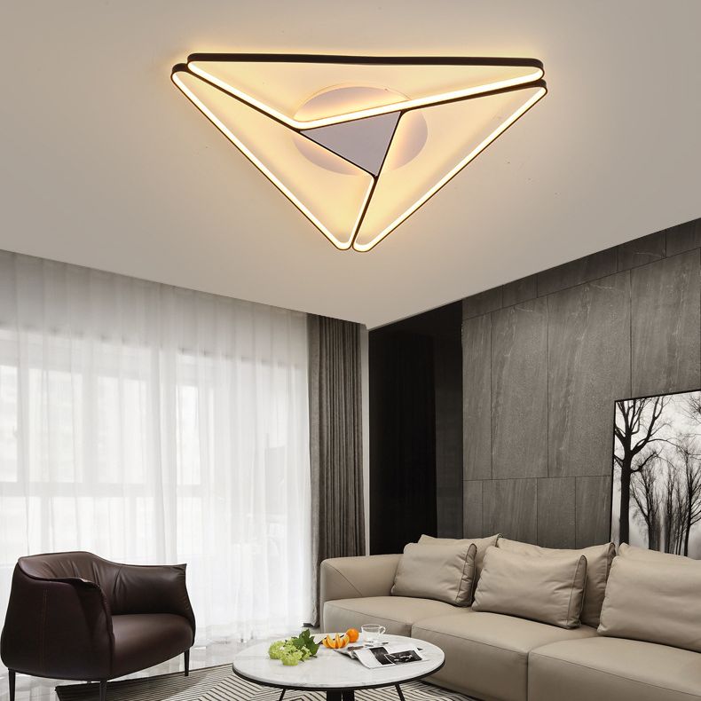 Style moderne triangle encastré luminaire métal trois lampes encastré plafonnier