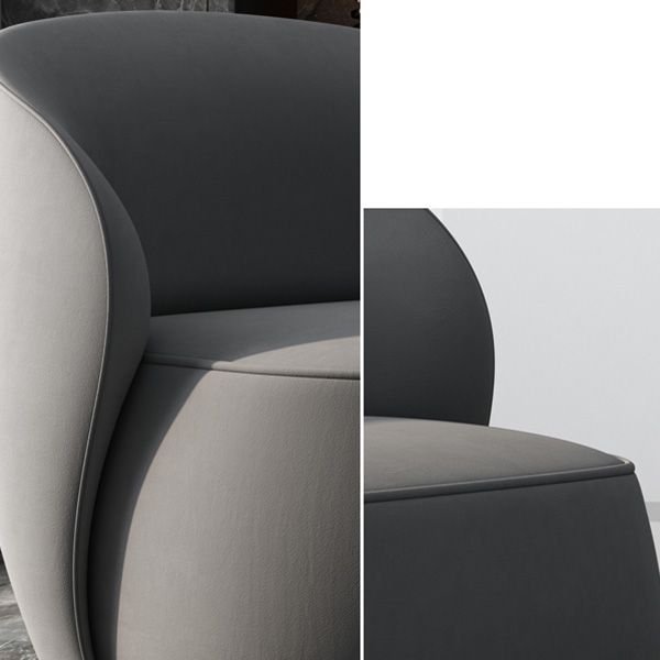 Fixed Back Round Accent Chair Solid Color Modern Lounge Chair