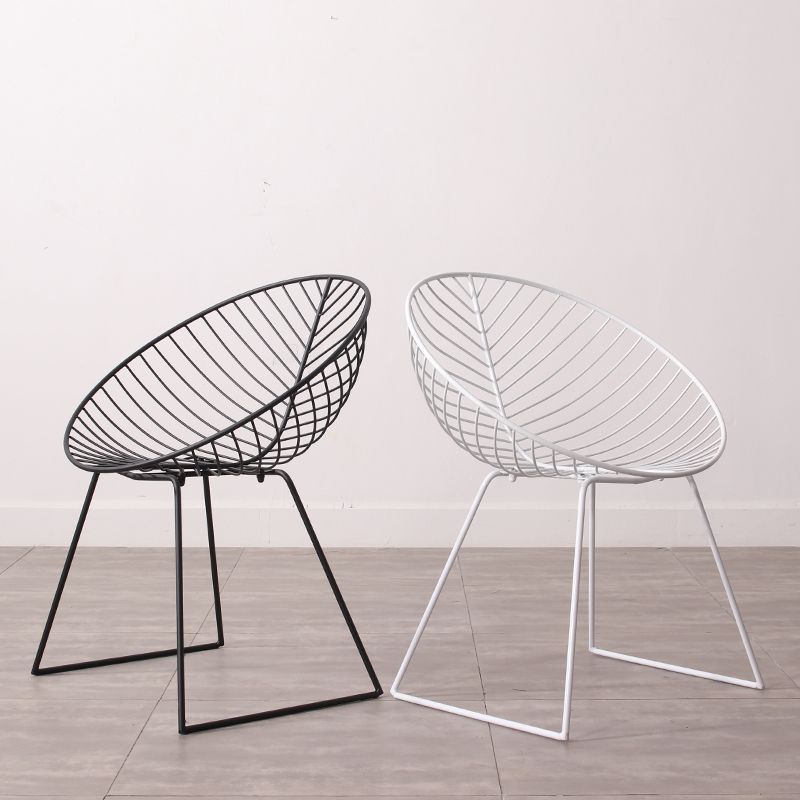 Sillas de comedor sin brazos de estilo industrial, sillas laterales con patas de metal