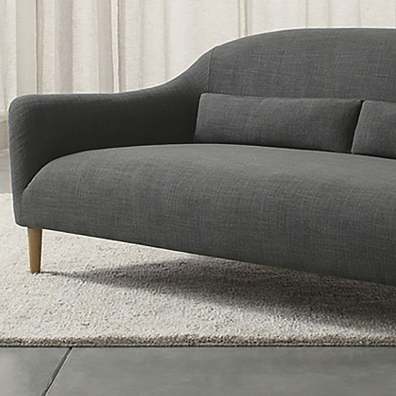 4 Wooden Legs Curved Sofa Blue/Grey/Beige Sofa for Bonus Room