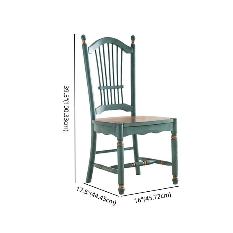 Traditional Wooden Dining Room Set Standard Height with Rectangle Top and Blue Base Dining Furniture