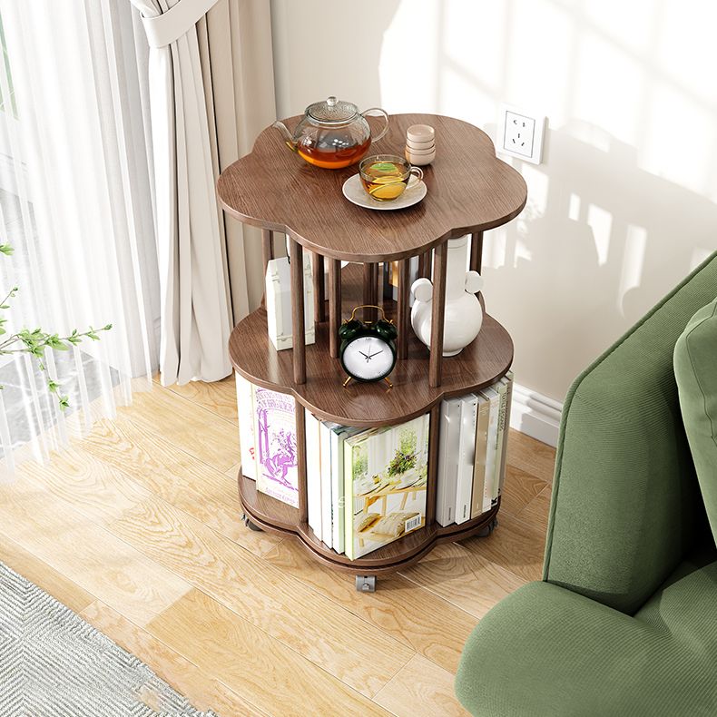 Scandinavian Style Bookshelf with Casters Bookcase for Home Office Study Room