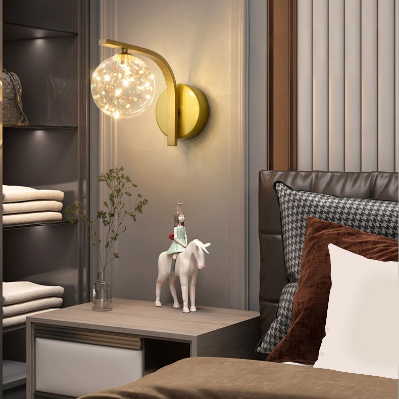 Nordic Modern Wall Mount Light Simple Glass Shade Wall Sconce Lamp Fixture for Living Room