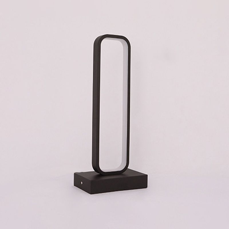 Lampada da comodino rettangolo arrotondato nero Simplicity Led LED LED LED per letto