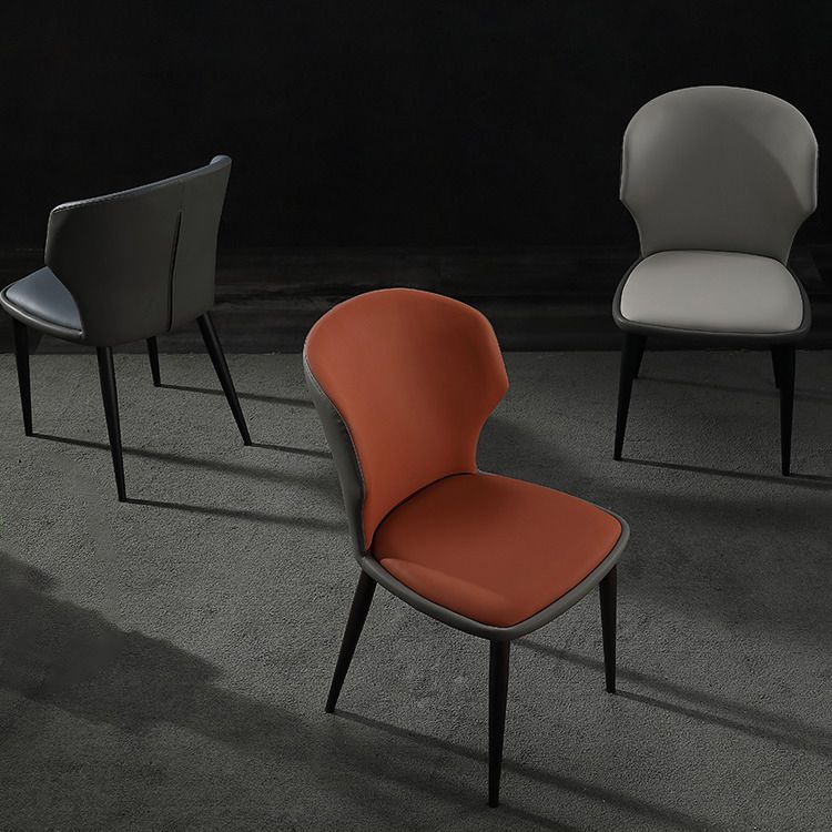 Modern Leather Dining Room Chair Wingback Armless Chair for Restaurant Use