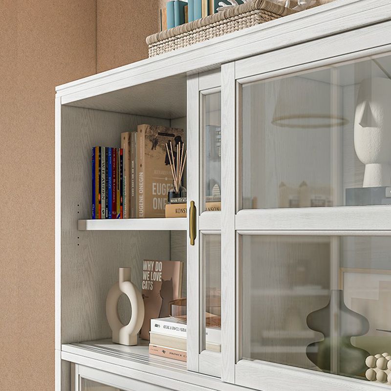 Modern Style Closed Back Bookshelf Wooden Vertical Bookcase in White