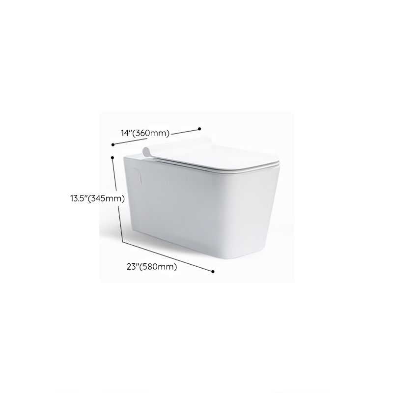 Modern White Siphon Jet Flush Toilet One-Piece Wall-mount Toilet for Bathroom