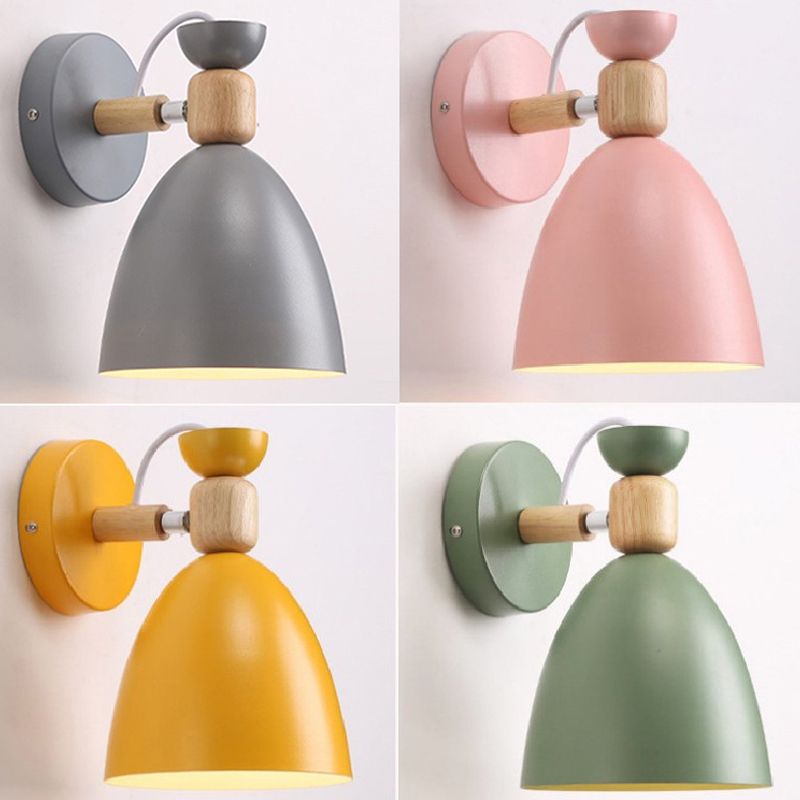 Contemporary Wall Light Wooden Macaroon Wall Light Sconce for Living Room