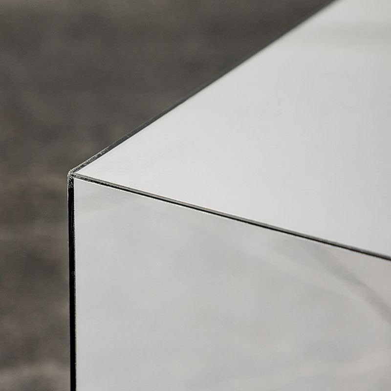 Square Plastic End Table Set Mirrored Block Side Table for Bedside