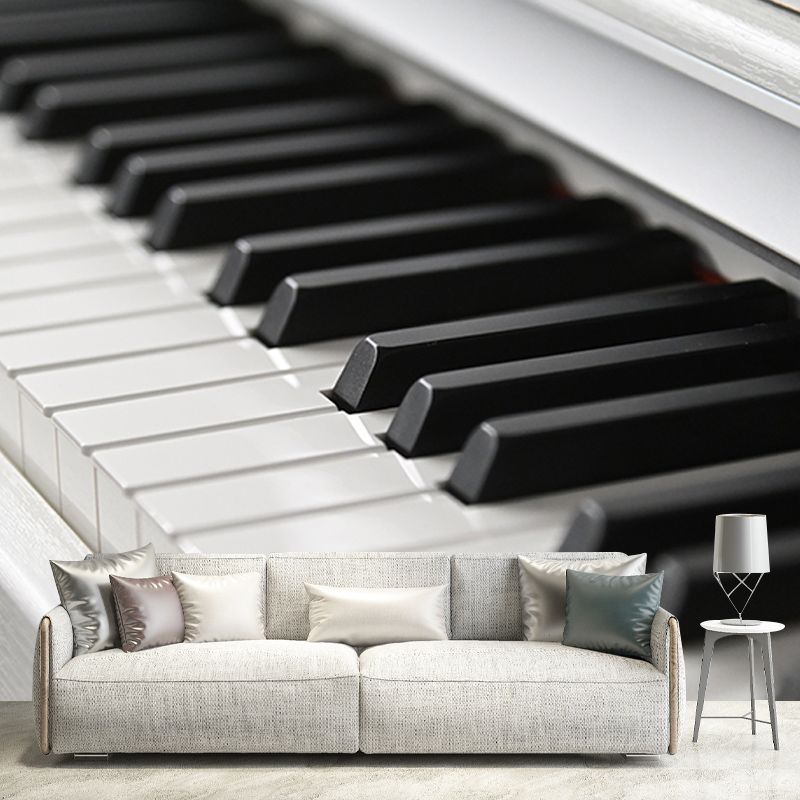 Eco-friendly Piano Mural Decorative Horizontal Photography for Bedroom