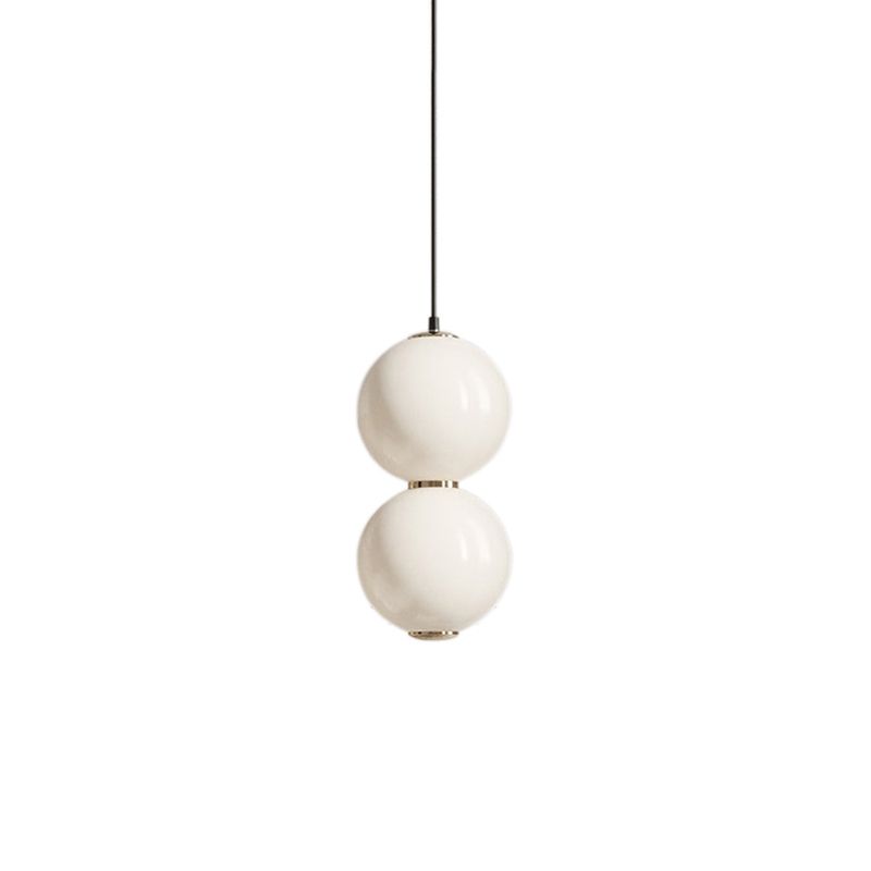 Simple Ball Glass Pendant Light Modern Suspended Lighting Fixture for Bedroom