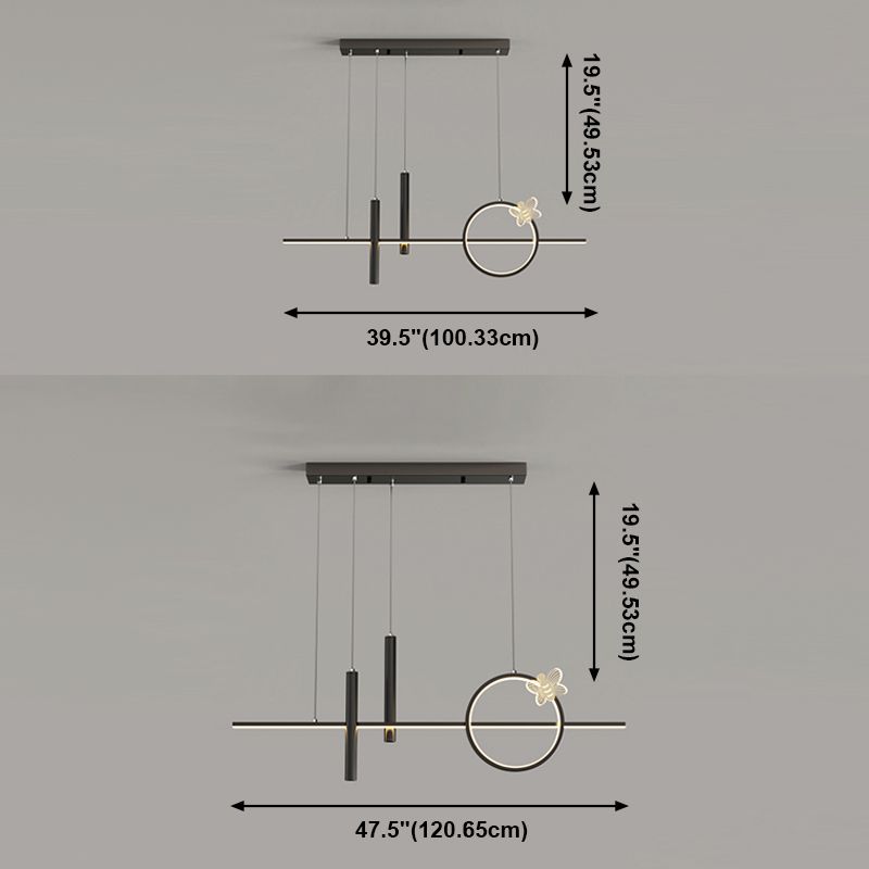 Linear Chandeliers Island Lamps Contemporary Kitchen Islands Lighting with Metal Shade