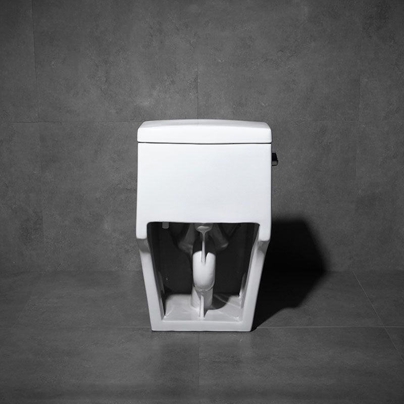 White Ceramic Floor Toilet Elongated One Piece Toilet with Glazed Surface