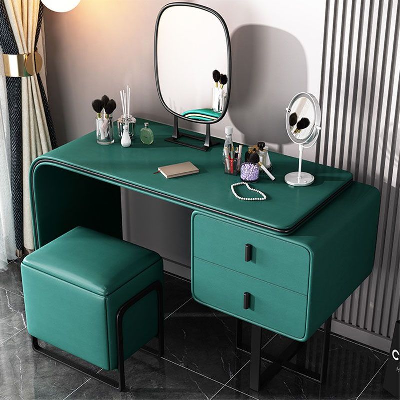 20.47" Wide Make-up Vanity with 2 Storage Drawers Faux Leather Dresser