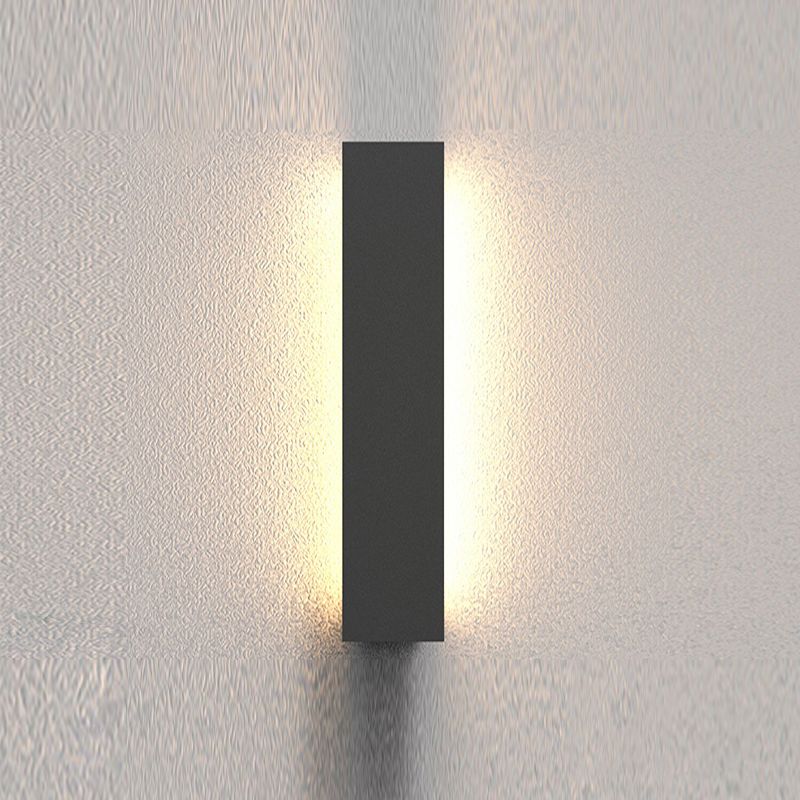 Modern Aluminum Wall Light Black Straight Shape LED Wall Sconce for Outdoors