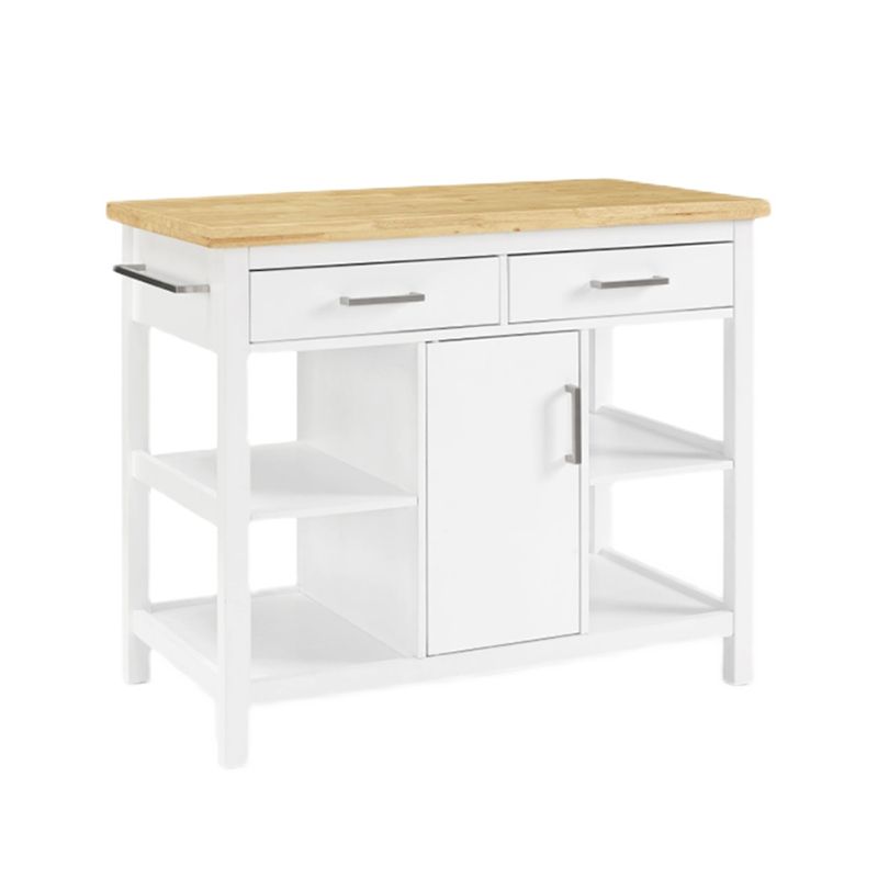 Modern Stationary Island Table Rectangular Wood Kitchen Island Table