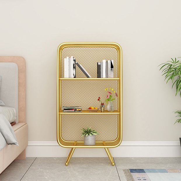 Glam Metal Bookshelf Closed Back with Shelves Bookcase Vertical