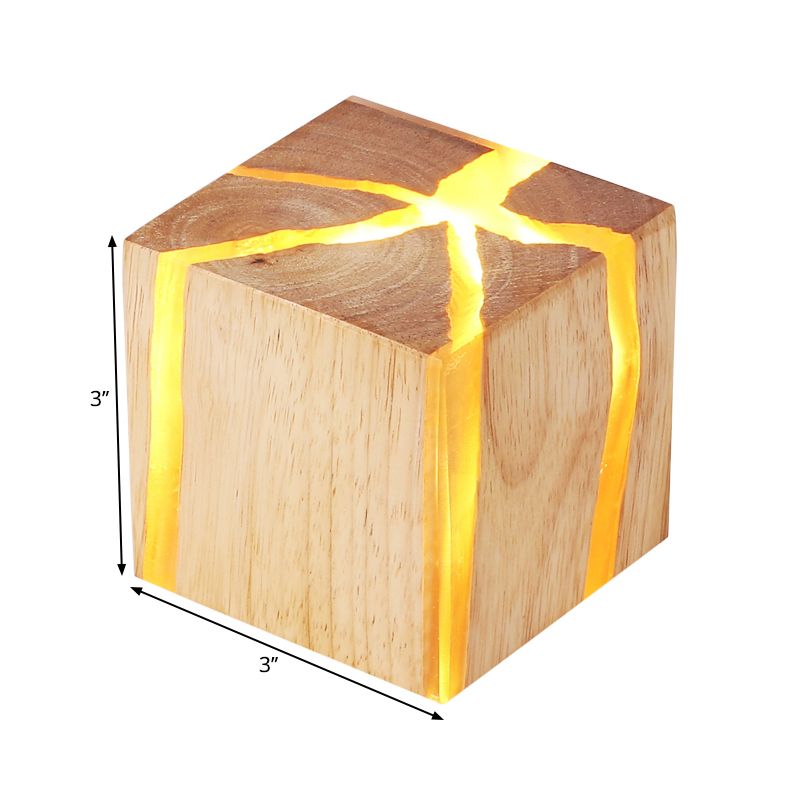 Ideas de iluminación de pared led de madera de cubo Ideas contemporáneas de 1 luz de la pared de la pared