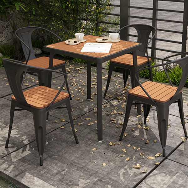 Square Dining Table Industrial Reclaimed Wood Dining Table with 4 Legs