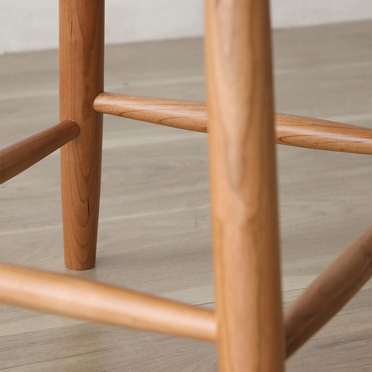 Contemporary Backless Bar Stools with Cherry Solid Wood Base