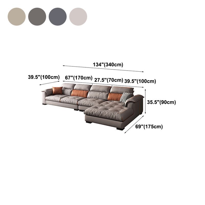 Scandinavian Sofa & Chaise Stain Resistant Pillow Top Arm Sectional