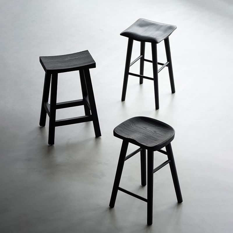 Nordic Style Bar Stool Solid Wood Counter Stool for Living Room