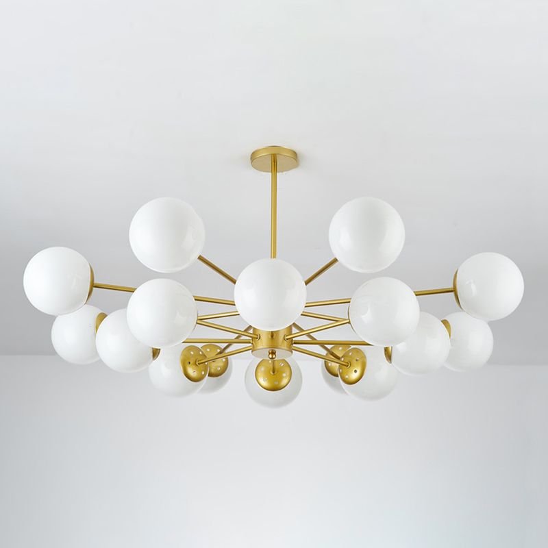 Spherical Shape Chandelier Modern Style Glass Multi Light Hanging Lamp for Bedroom