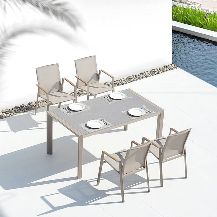 Bohemian 1/4/5/7 Pieces Dining Set Stone Dining Table Set for Outdoor