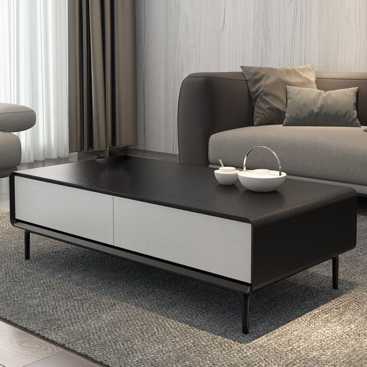 15"H Contemporary Coffee Table Single Coffee Cocktail Table with Storage