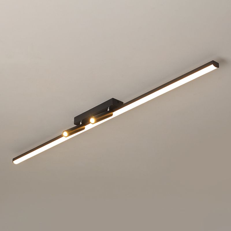 Éclairage encastré semi-LED moderne à 2 lumières pour porche, éclairage linéaire, style concis