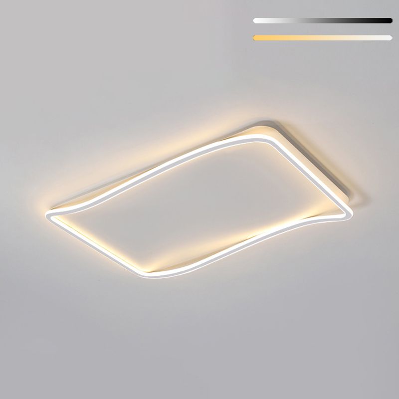 Flush rectangulaire Mount Light Modern Style Metal 1 Light Led Flush Ceiling Lights in White