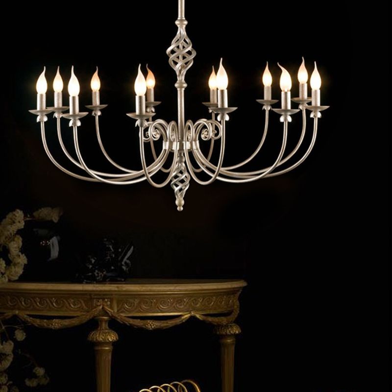 Lustre de style européen Light Multi-Head Candle Pendant Light pour le salon