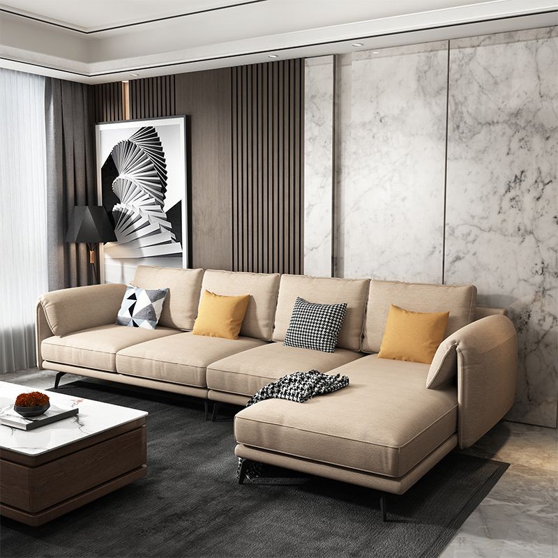 Contemporary Pillow Top Arms Sectional with Pillow Back for 4 People