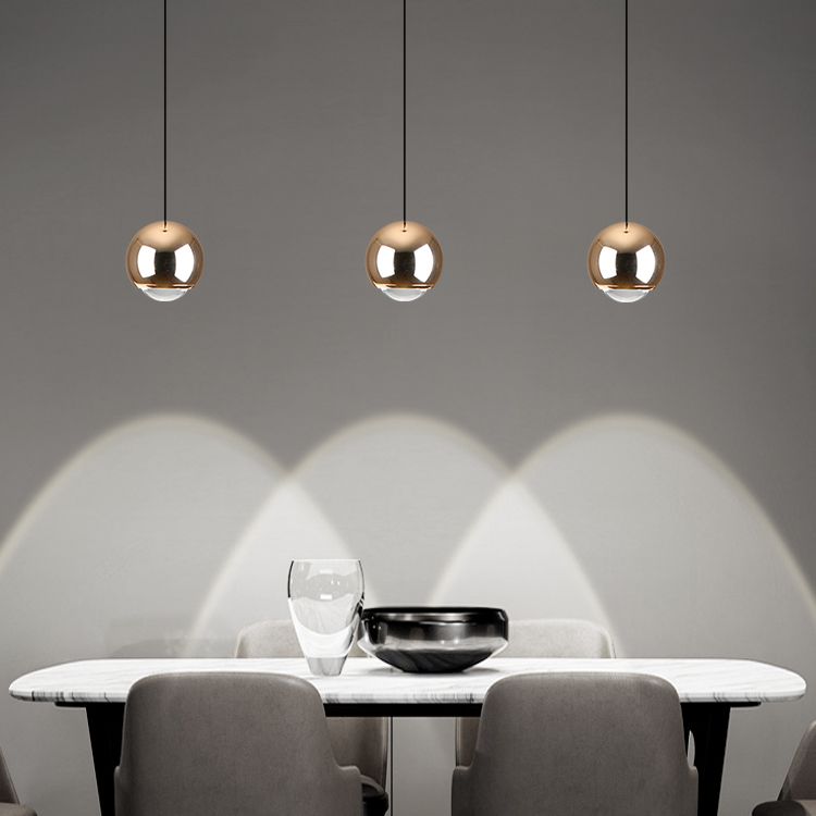 Modern Style Spherical Shape Hanging Light Metal 1 Light Pendant Lamp for Bedroom